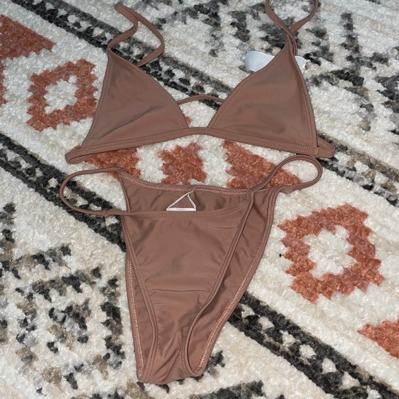 minimale animale lucid bikini top and bottoms in beyond bronzed - Picture 2 of 4